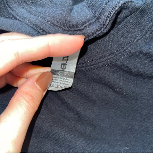 Gildan Skull Graphic Black Short Sleeve Crew Neck T Shirts - Picture 7 of 8